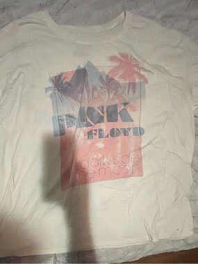 Pink Floyd White Tee with Pink and Gray Graphic